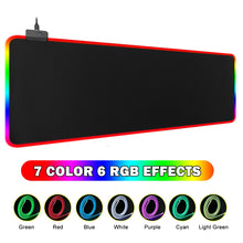 Load image into Gallery viewer, Large Gaming Mouse Pad RGB USB LED Glowing Gamer Keyboard Mousepad Mice Mat 14 Lighting Modes For PC Computer Laptop