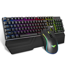 Load image into Gallery viewer, HAVIT Mechanical Keyboard Mouse Set 104 Keys Blue Switch Gaming Mouse RGB Light Wired USB For Russian US UK GER/DE Version